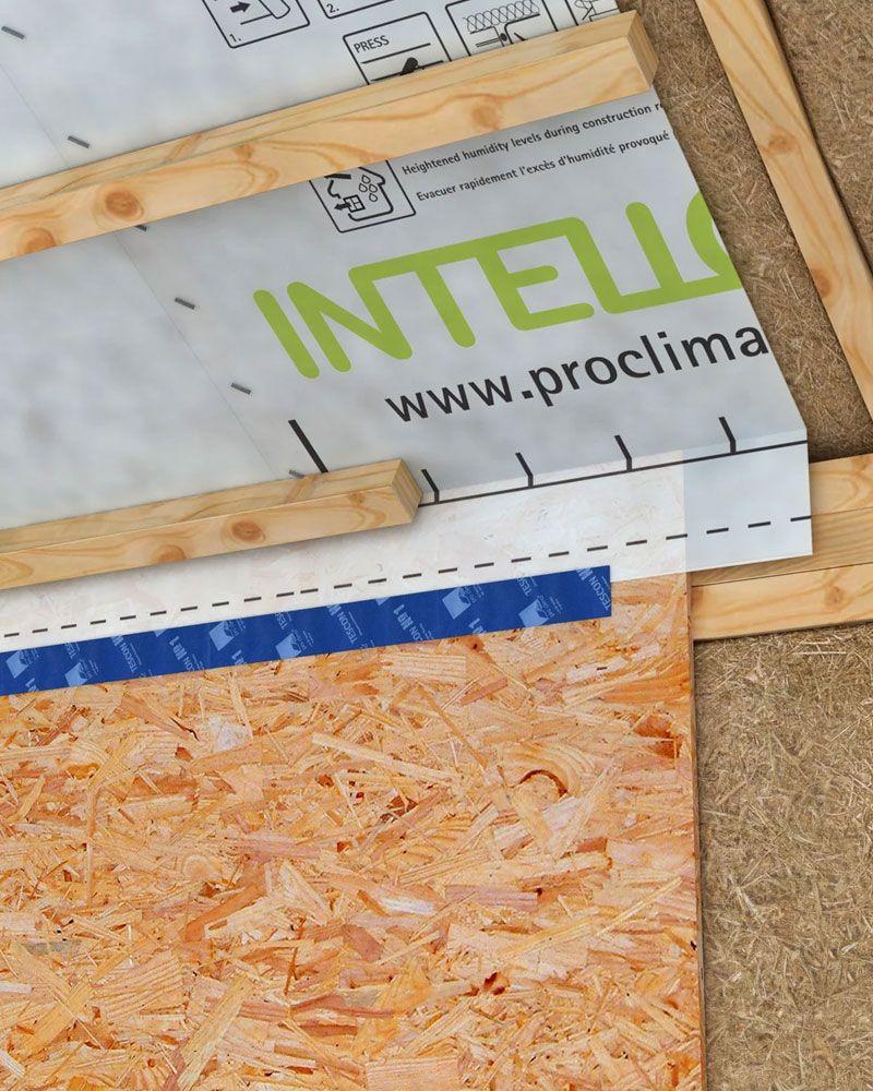 Airtightness membrane fitted across timber boards